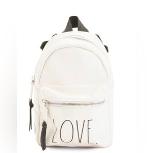 White Rae Dunn LOVE Convertible Mini Backpack